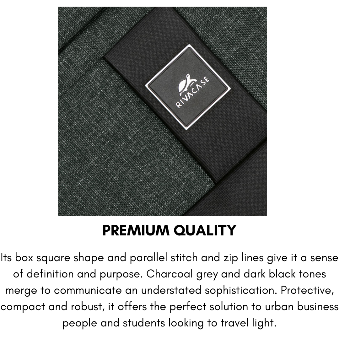 Eco-friendly RPET laptop sleeve with zip pockets – RIVACASE 8803