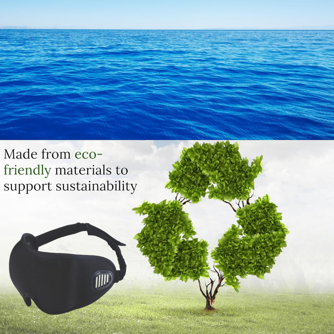 “Eco recycled fabric close‑up texture on sleep mask”