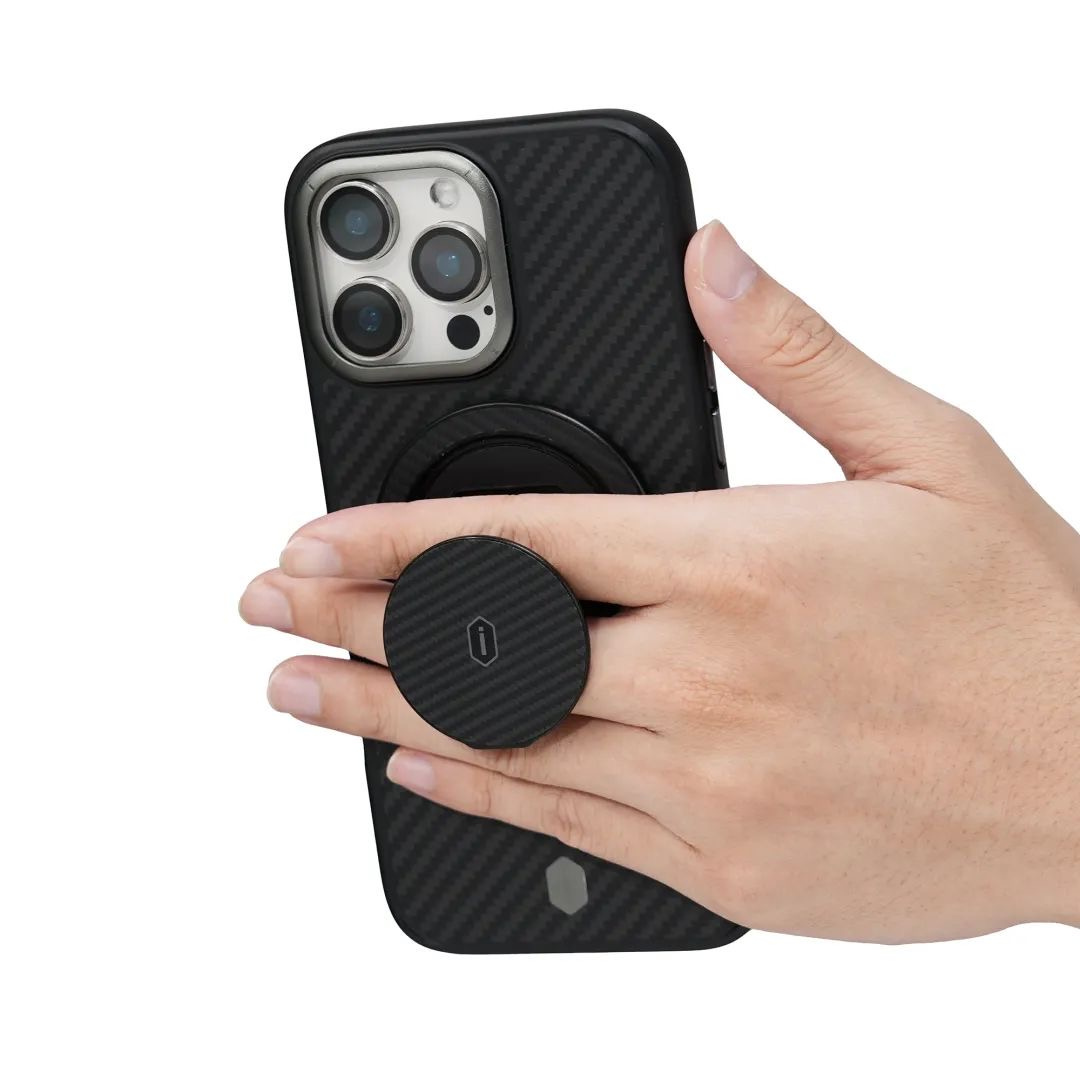 Minimalist black magnetic ring holder with foldable hinge
