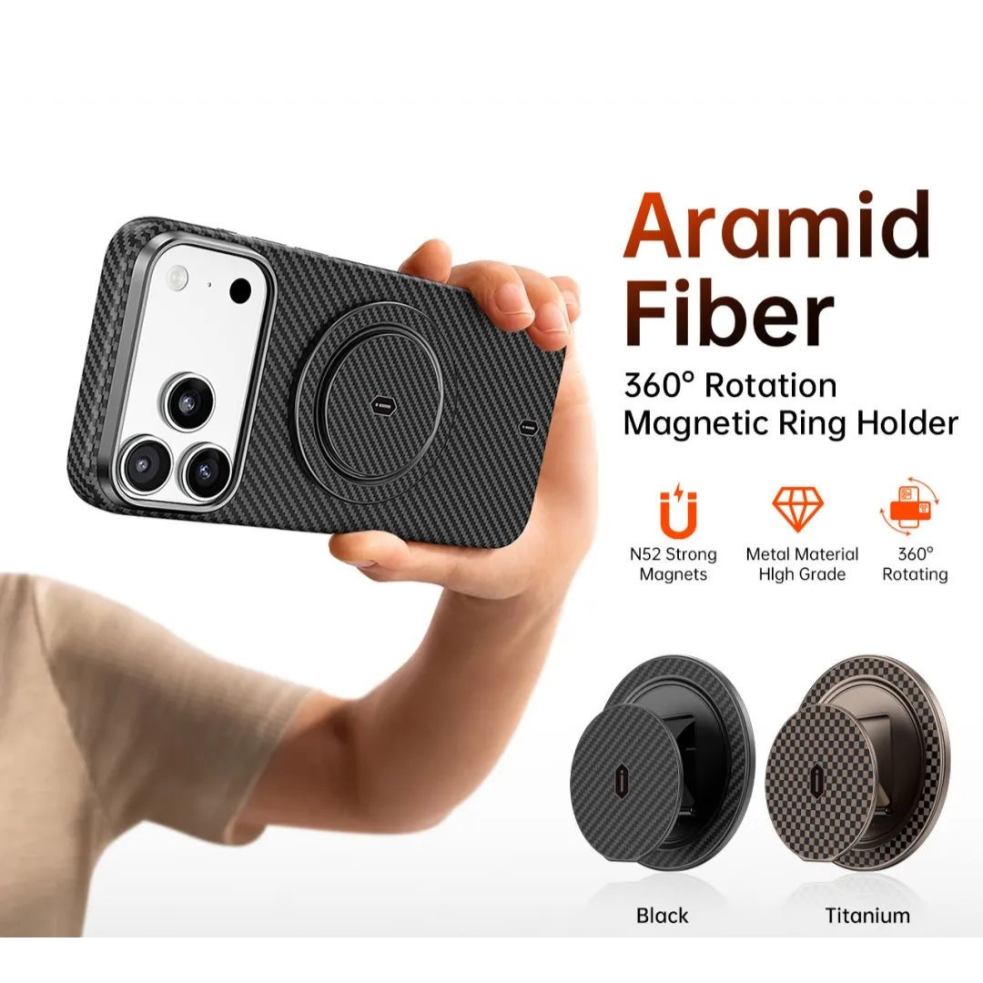 360° rotating phone ring stand folded flat