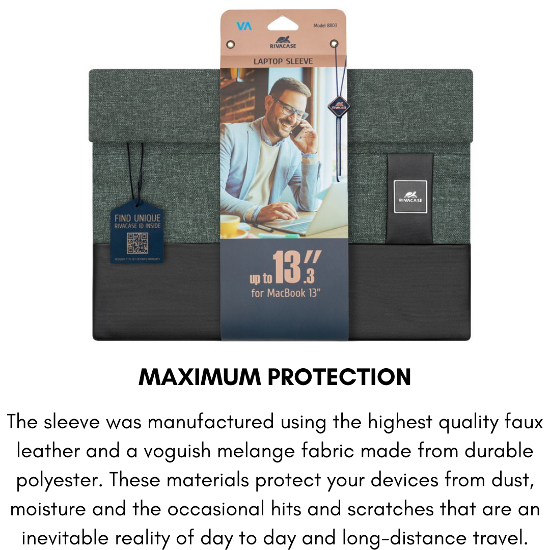 Stylish ultrabook sleeve with 5-year warranty registration – RIVACASE Lantau