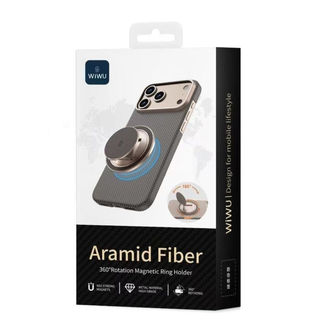 Minimalist black magnetic ring holder with foldable hinge