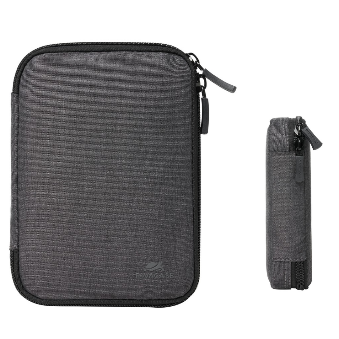 Compact and lightweight Rivacase 5631 Travel Organizer shown next to everyday items for scale.