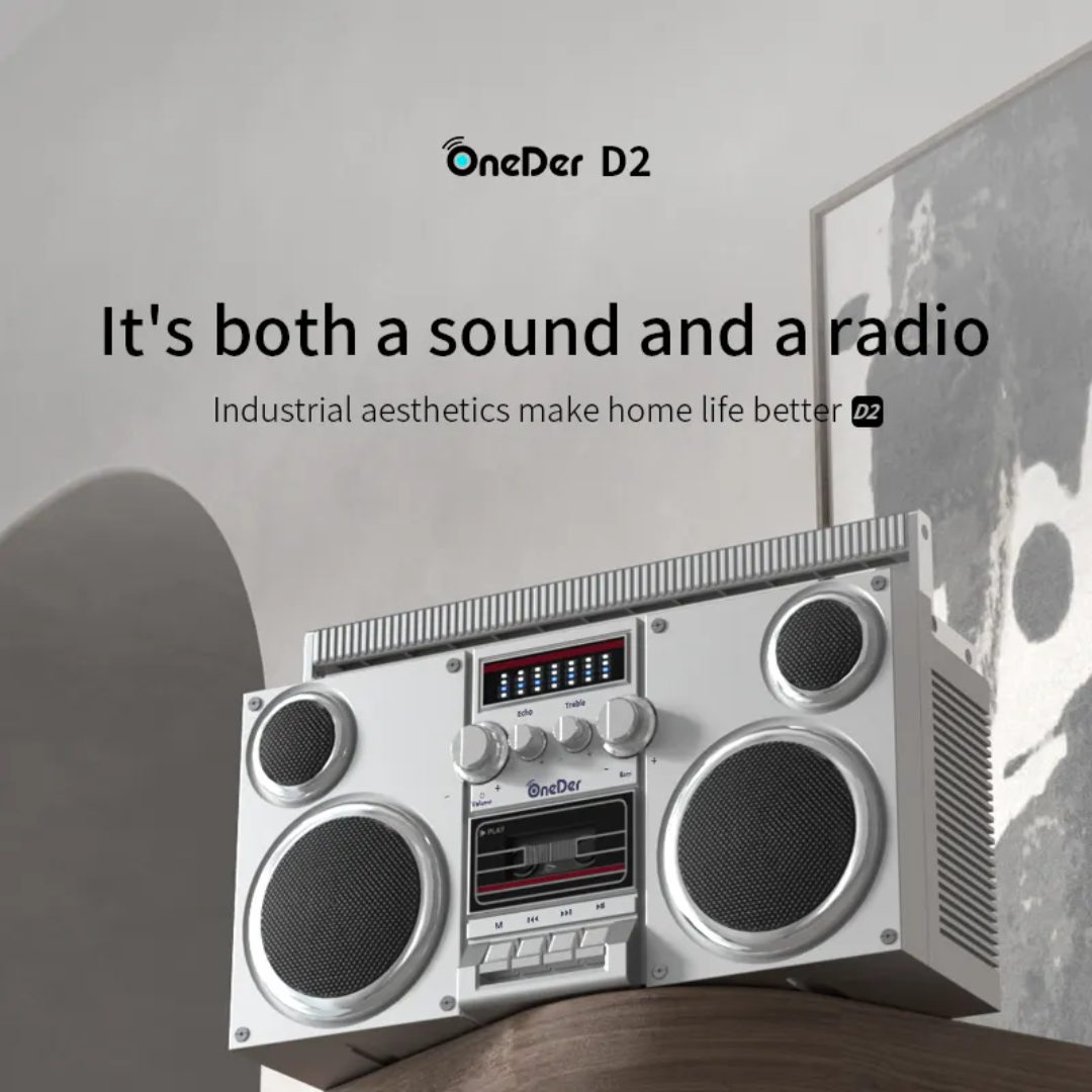 OneDer D2 Retro Design Portable Speaker with FM Radio