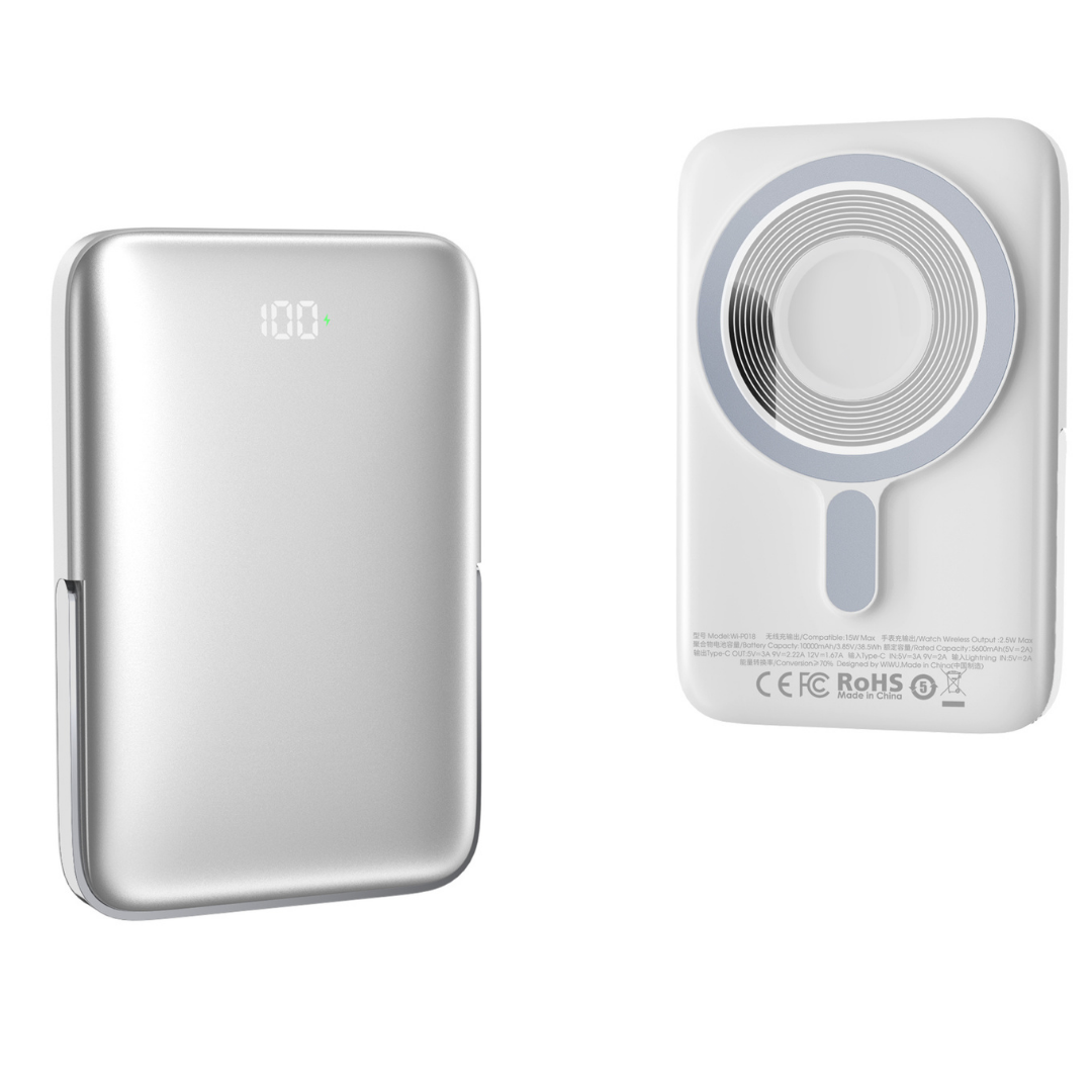 WIWU Wi-P018 10000mAh Magnetic Wireless Power Bank PD20W, CCC Certified