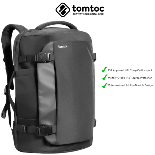 Tomtoc Navigator-T66 Travel Laptop Backpack – TSA Friendly, Flight Approved Carry-On Bag for Business & Travel