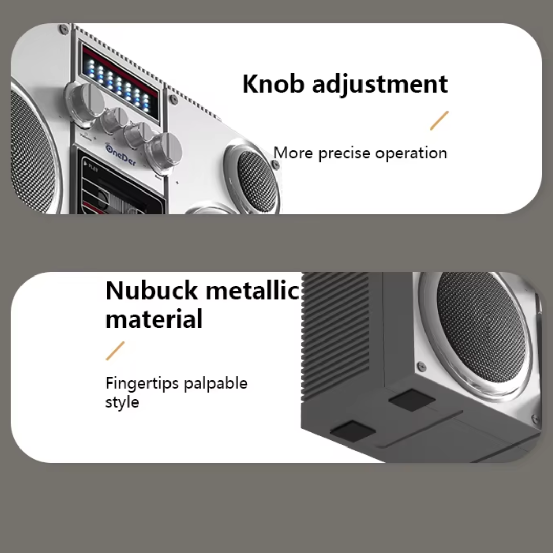 OneDer D2 Retro Design Portable Speaker with FM Radio