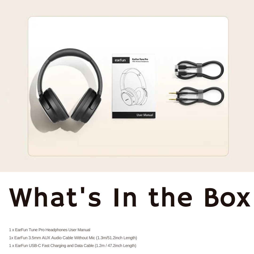 EarFun Tune Pro Noise Canceling Bluetooth Headphones