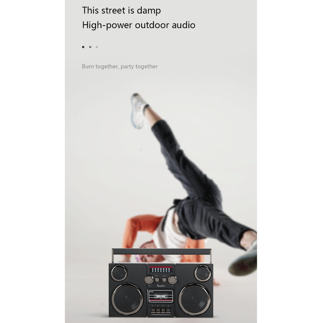 OneDer D2 Retro Design Portable Speaker with FM Radio