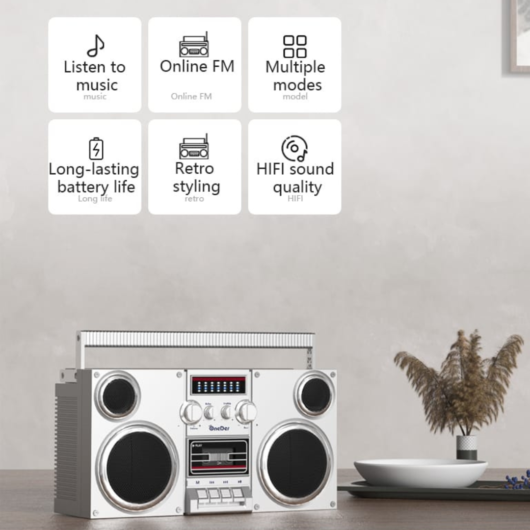 OneDer D2 Retro Design Portable Speaker with FM Radio