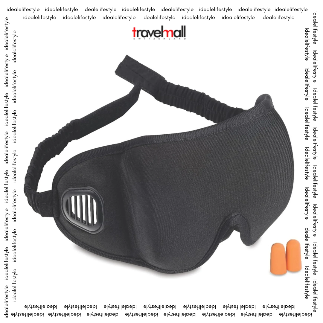 “3D breathable sleep mask side view showing air vent”