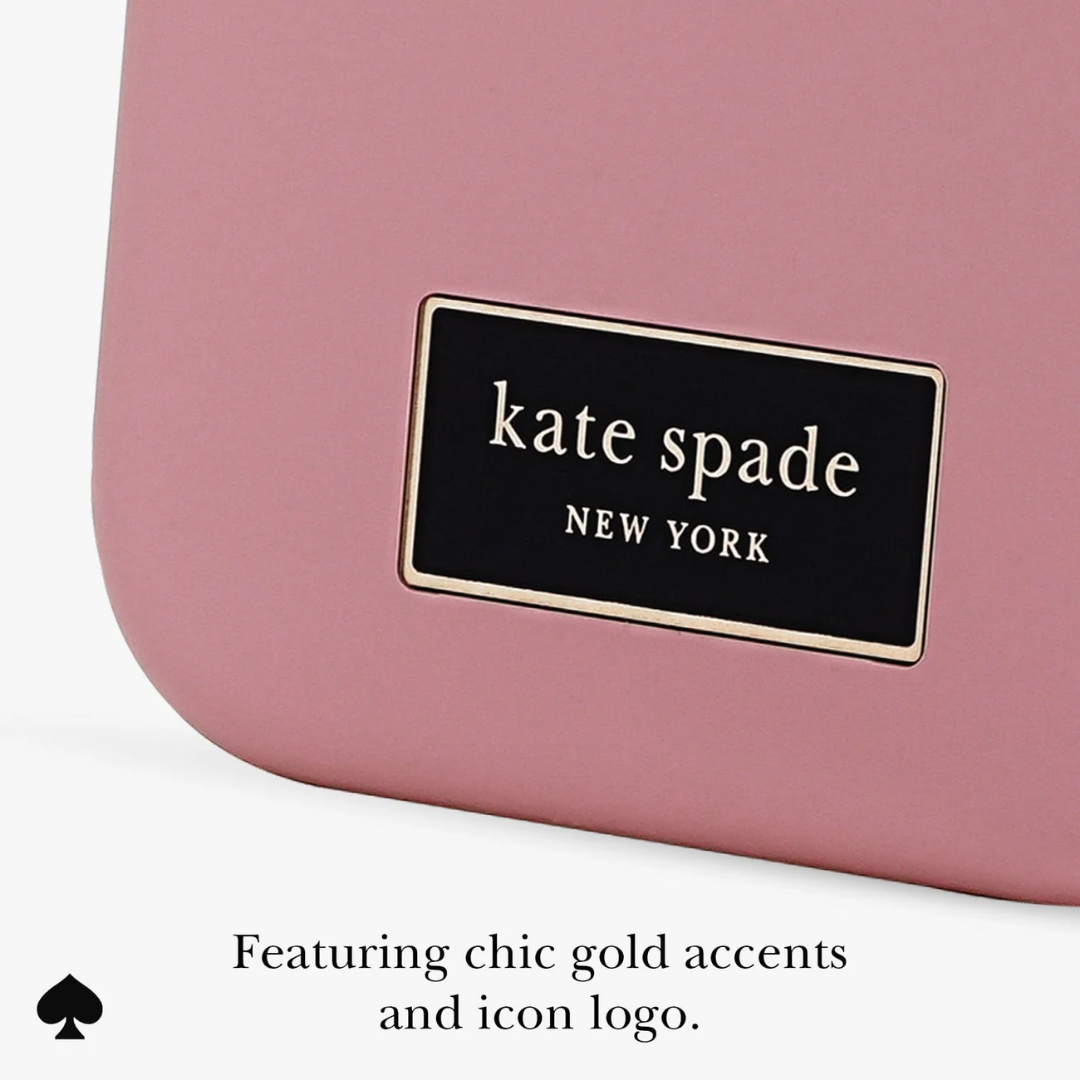 Kate Spade New York Icon Silicone MagSafe iPhone 17 Case – Gold Accents, 12ft Drop, MagSafe Compatible
