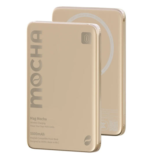 WiWU Wi-P085 5000mAh Ultra Slim 0.68cm Solid State Magnetic Wireless Power Bank 15W Fast Charge Aluminum Type C
