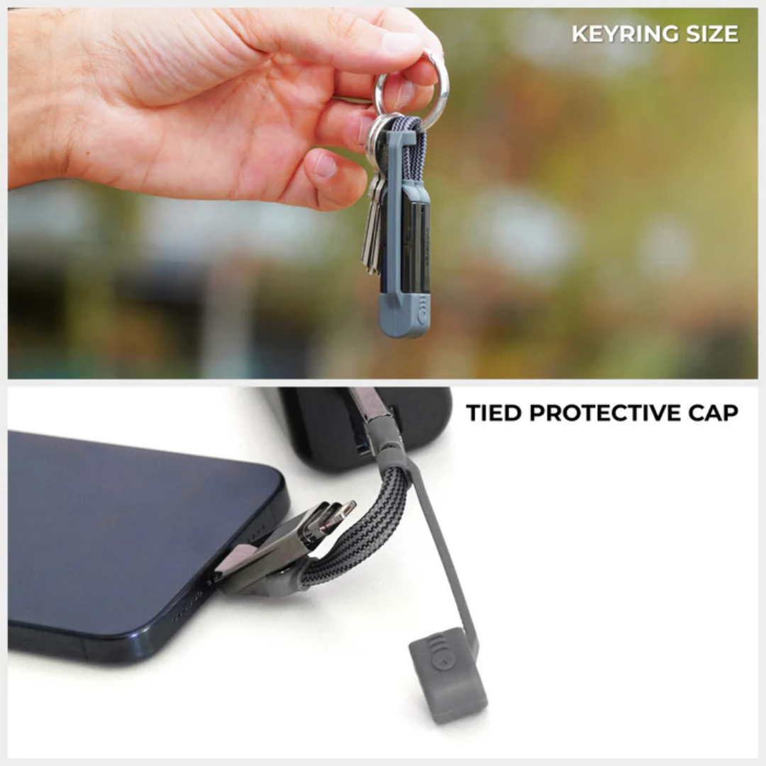 Rolling Square inCharge® XS - 240W, 4in1 Keyring Cable
