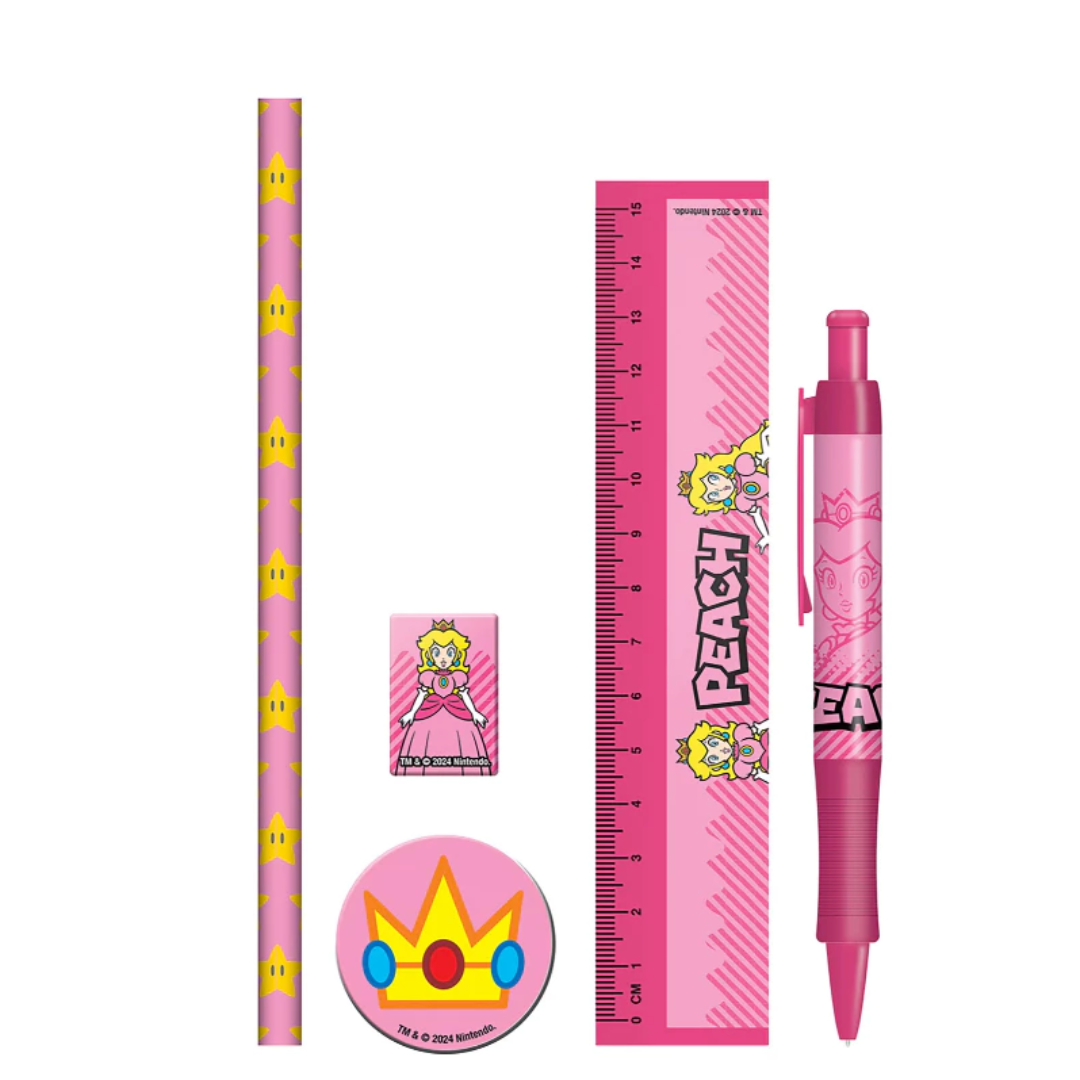 Pyramid Super Mario Princess Peach (Pink) 5-in-1 Stationary Set