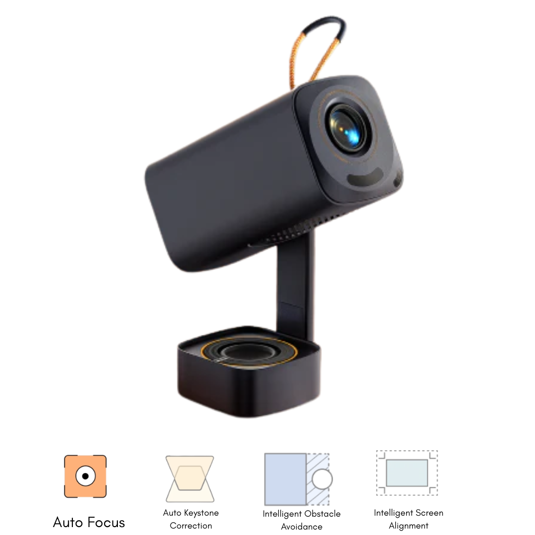 Yaber T1 Pro Portable Projector 1080P | 180° Gimbal Stand, Auto Focus, Licensed Netflix/Prime Video, 8W Audio, Wi-Fi 6