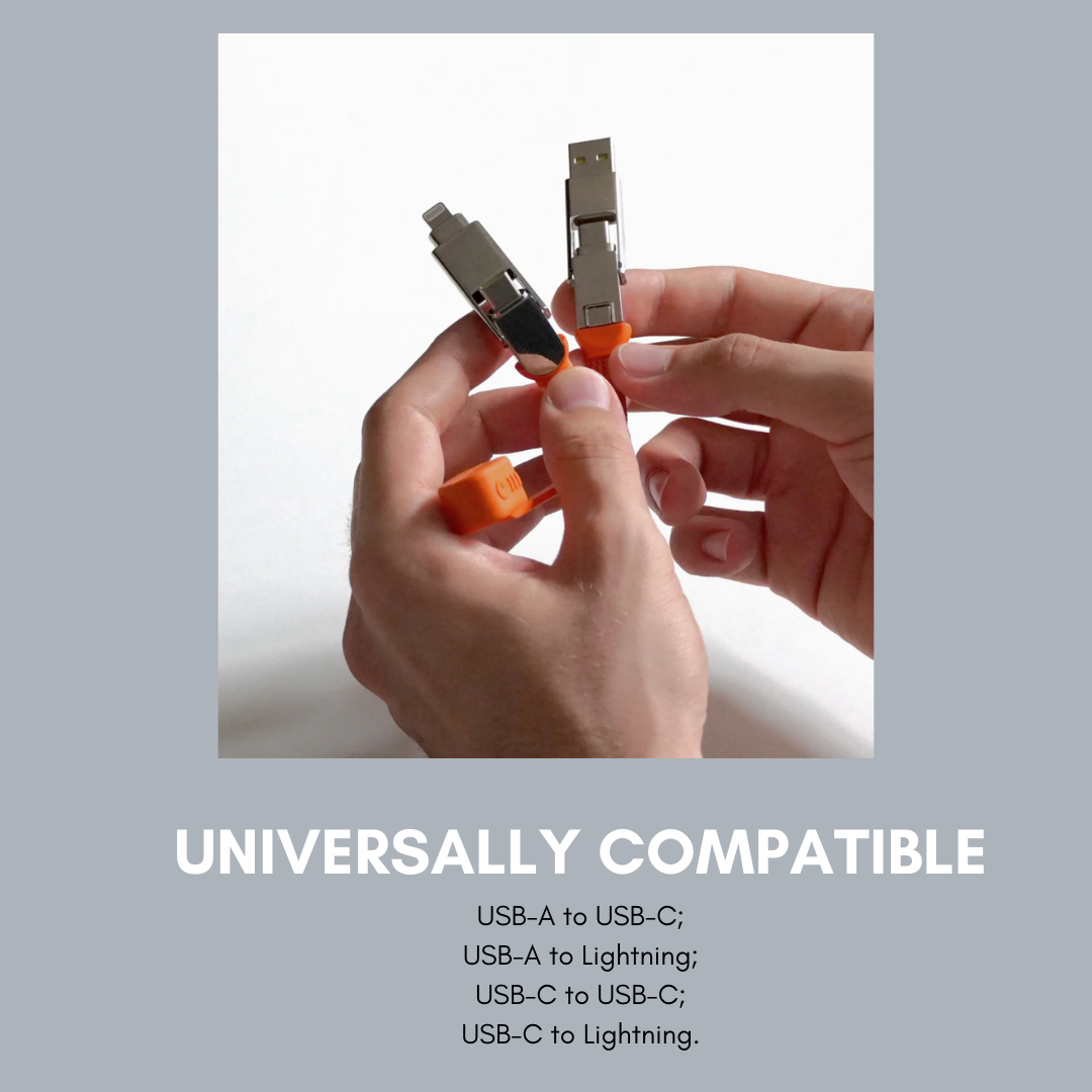 Rolling Square inCharge® XS - 240W, 4in1 Keyring Cable