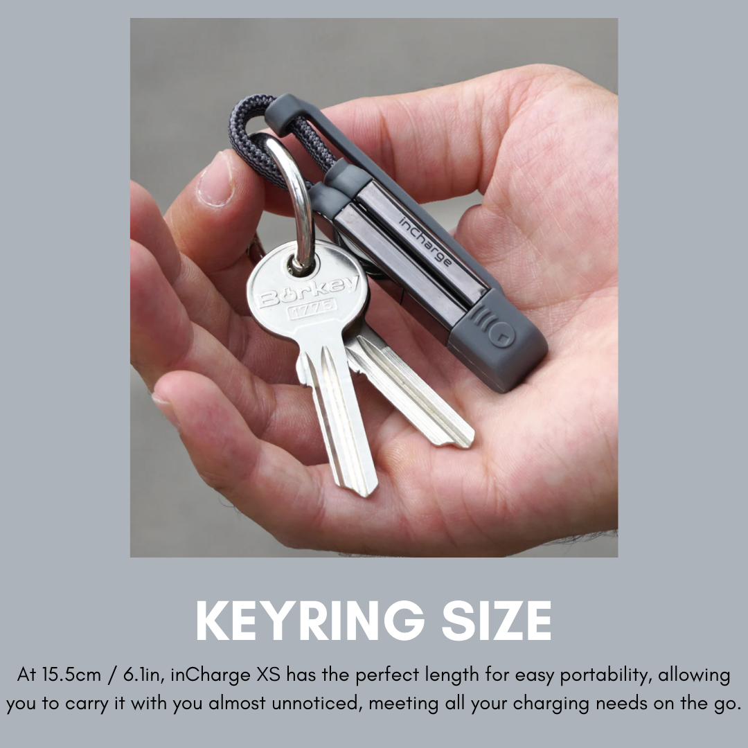 Rolling Square inCharge® XS - 240W, 4in1 Keyring Cable
