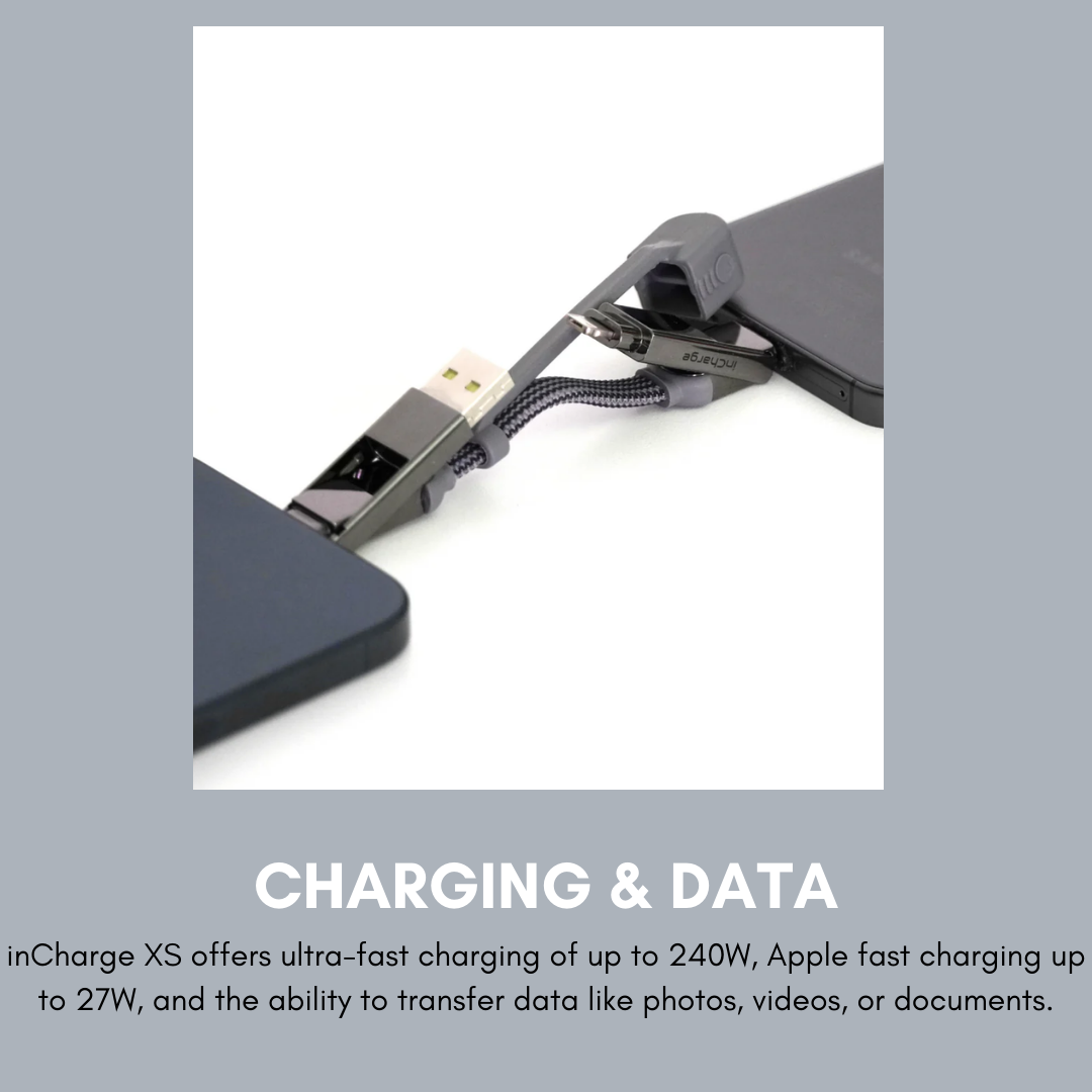 Rolling Square inCharge® XS - 240W, 4in1 Keyring Cable