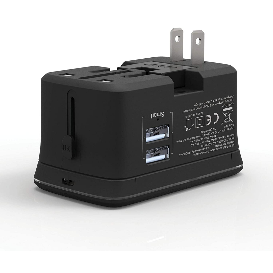 Travelmall Multi-functional Travel Adaptor with 10W Wireless Charger