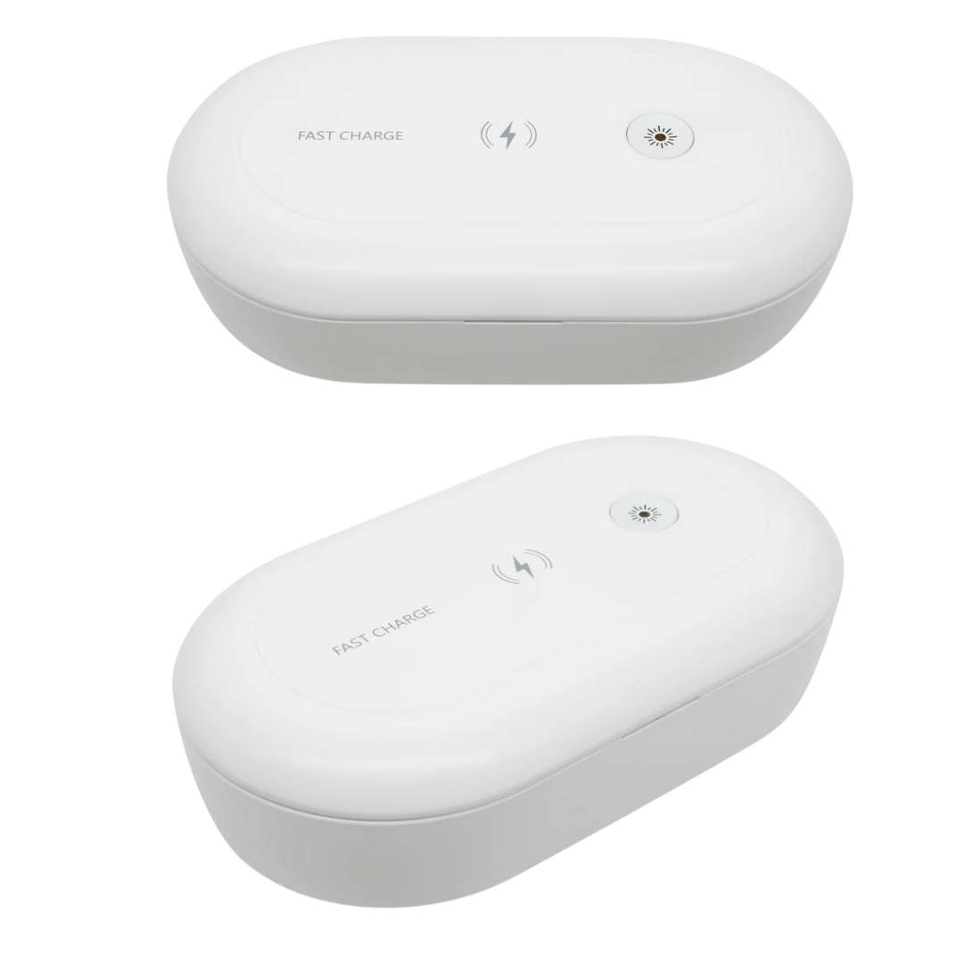 Travelmall 3-in-1 Slim Multi-functional Station with 10W Qi Wireless Charger, UV-C Steriliser