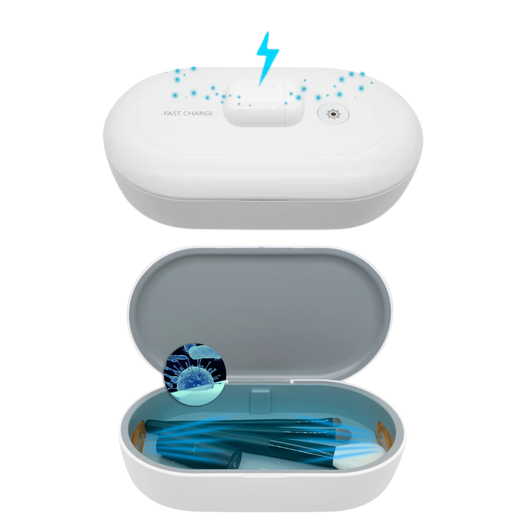 Travelmall 3-in-1 Slim Multi-functional Station with 10W Qi Wireless Charger, UV-C Steriliser