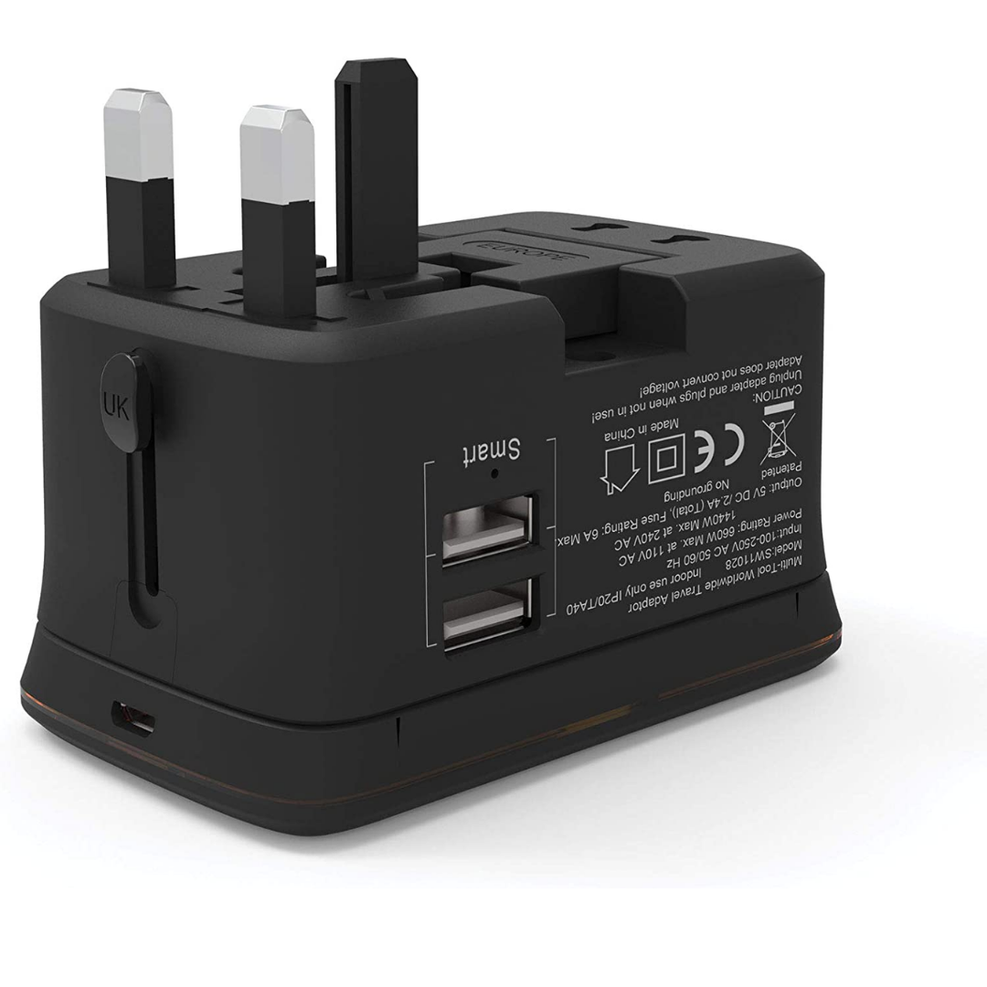 Travelmall Multi-functional Travel Adaptor with 10W Wireless Charger