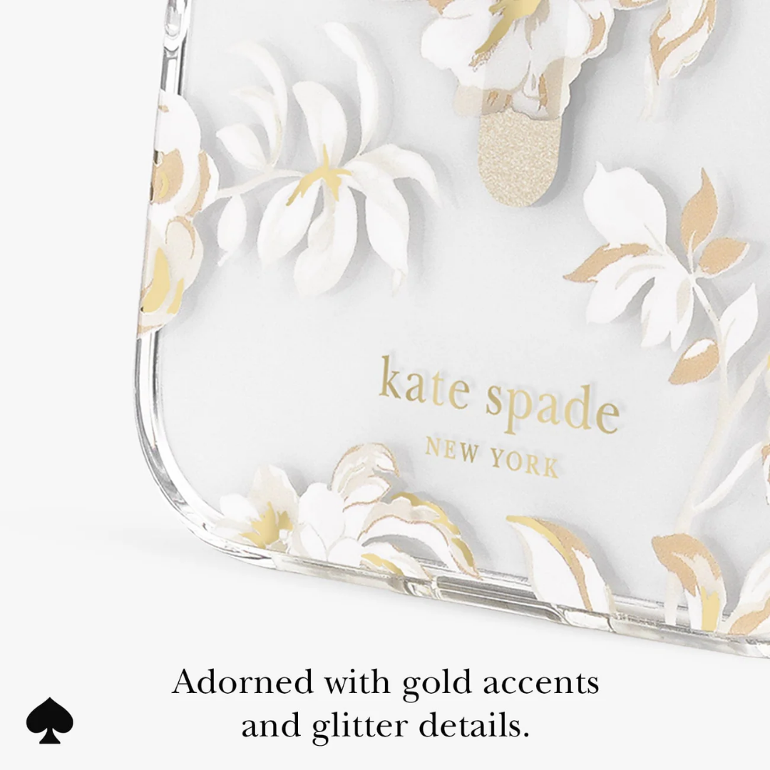 Kate Spade New York iPhone 17 MagSafe Case – Drop Protection | Floral, Glitter, Clear | Autumn Toile, Cherry Dot