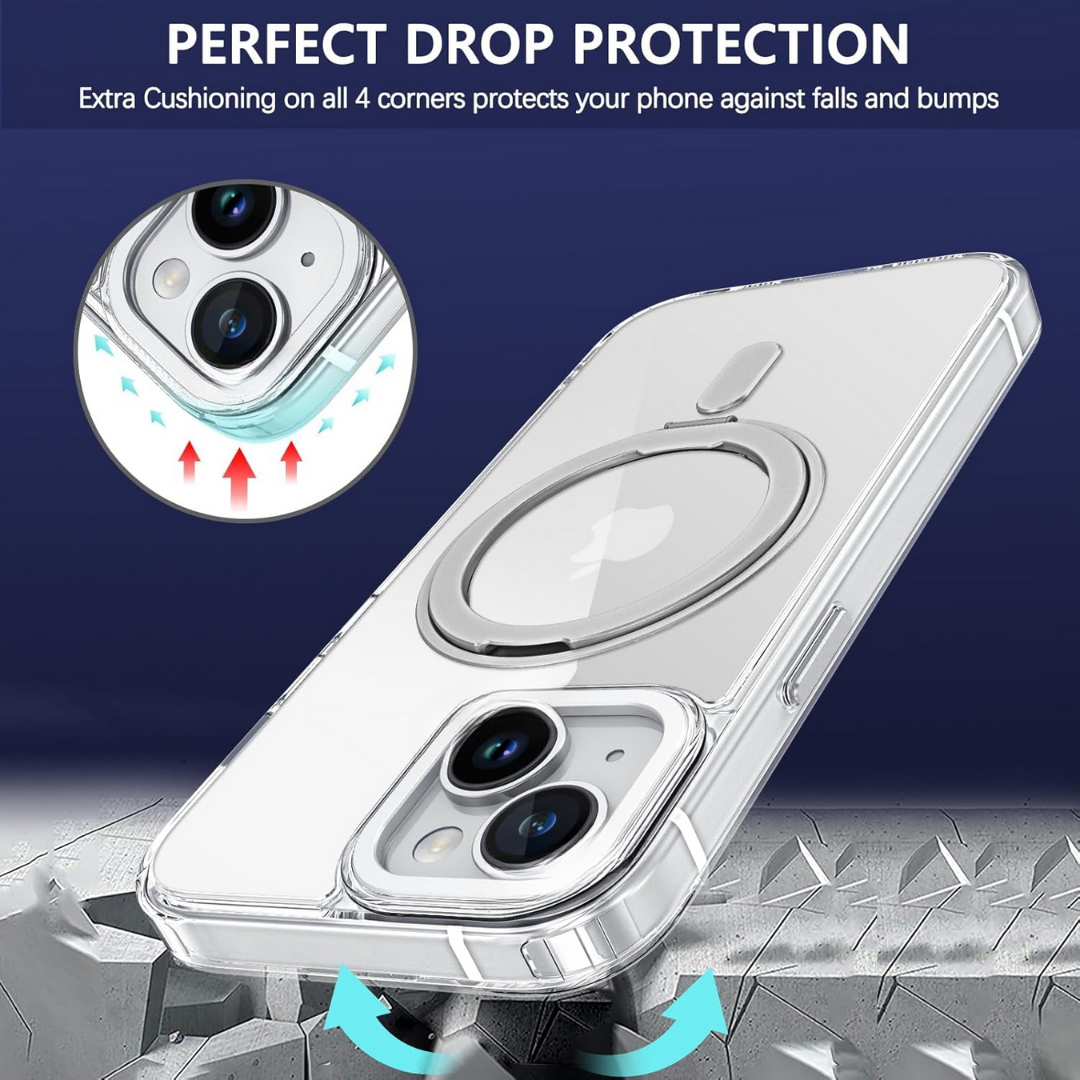 WiWU MCC-201 iShield Ultra for IP16 Shockproof phone case with Magnetic 360° Rotatable Ring Holder Kickstand