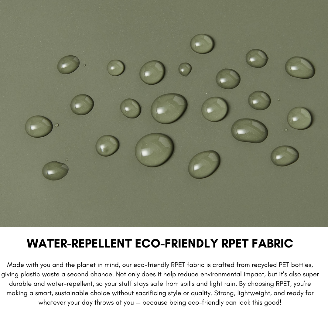 RIVACASE Eden 7814 ECO Waist Sling Bag L Olive Green | Waterproof RPET PU Leather | Eco-Friendly Crossbody Bag