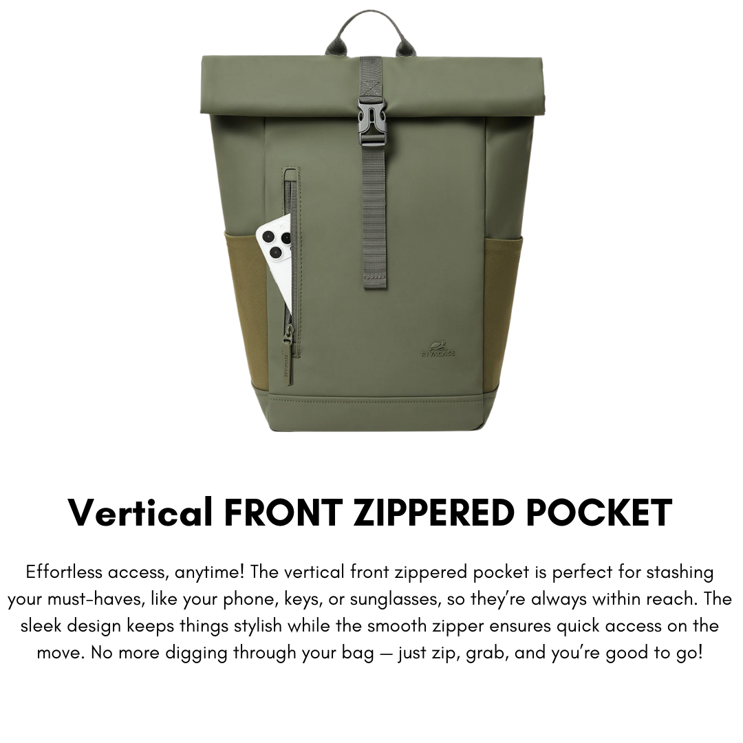 Ergonomic airflow panel and trolley strap on Rivacase Eden 7826
