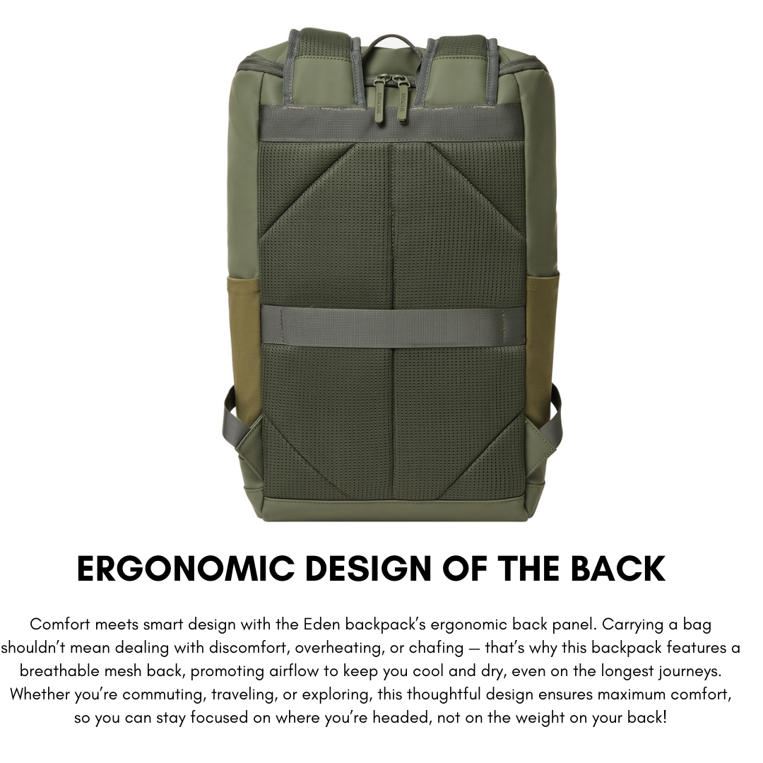 Rivacase Eden 7856 ECO Urban Backpack 15.6" – Olive Green, 20L, Waterproof, Eco-Friendly RPET, Travel & Laptop Bag