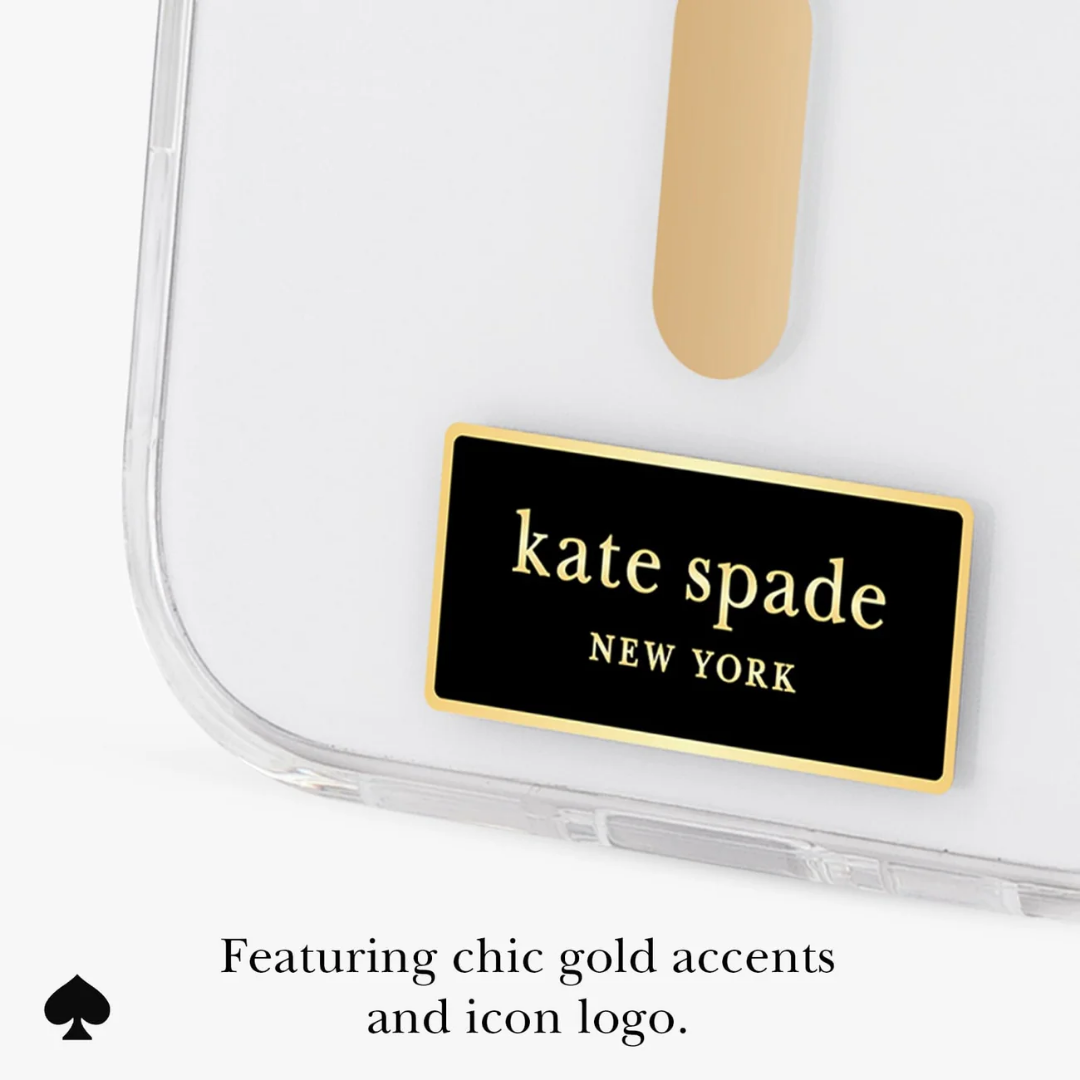 Kate Spade New York Icon Clear IPhone 17 series MagSafe Case – 12ft Drop, Camera Stand, Gold Accents