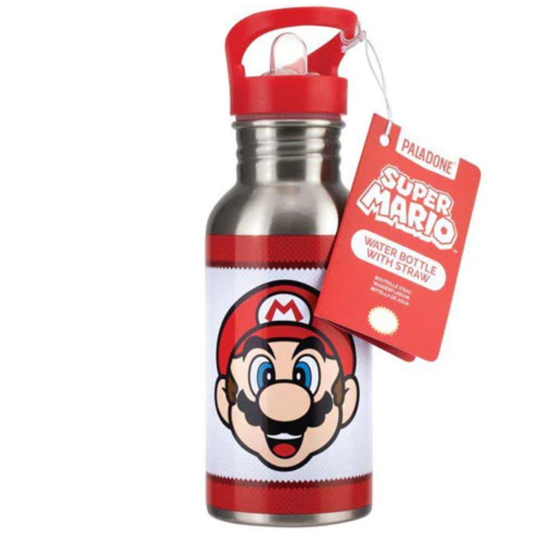Paladone Super Mario Metal Water Bottle with Straw
