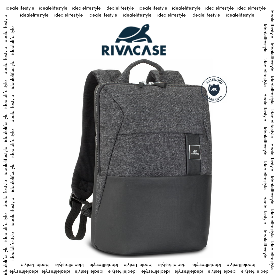 RIVACASE Lantau 8825 Black Mélange 13.3-inch eco-friendly laptop backpack front view