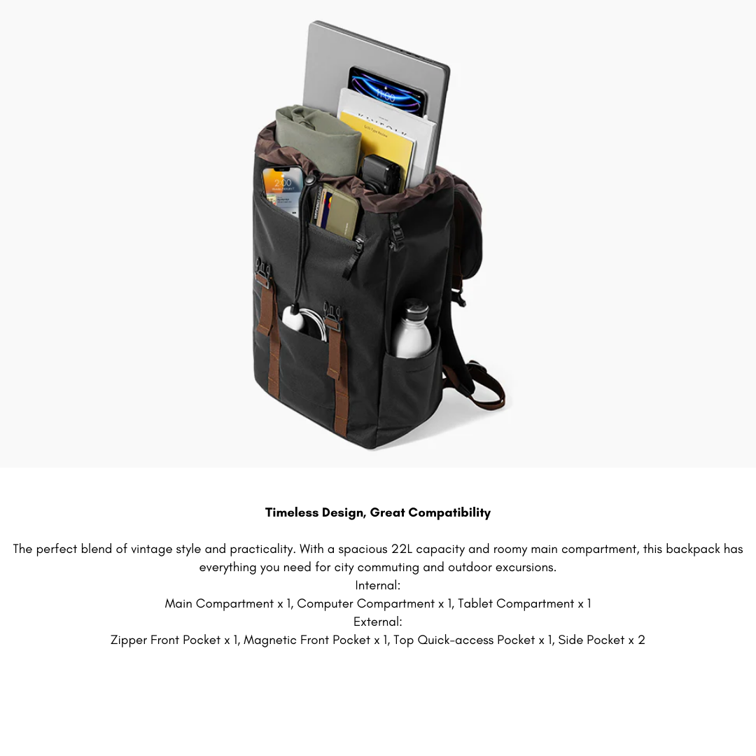 tomtoc VintPack-TA1 Laptop Backpack
