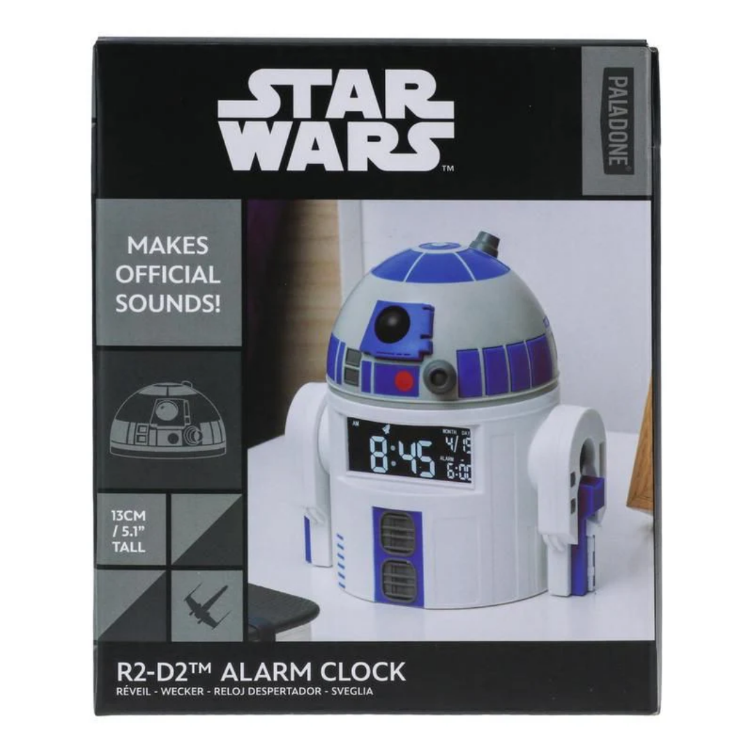 Paladone Star Wars R2-D2 Digital Alarm Clock | Officially Licensed Interactive Droid Bedside Clock | Plays Official Character Sounds | USB Powered Desktop Timepiece - Shop Now!