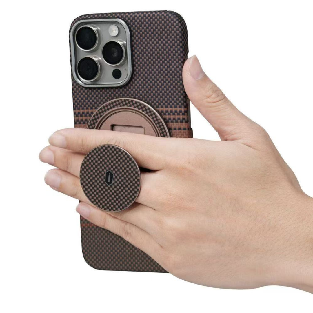 Minimalist black magnetic ring holder with foldable hinge