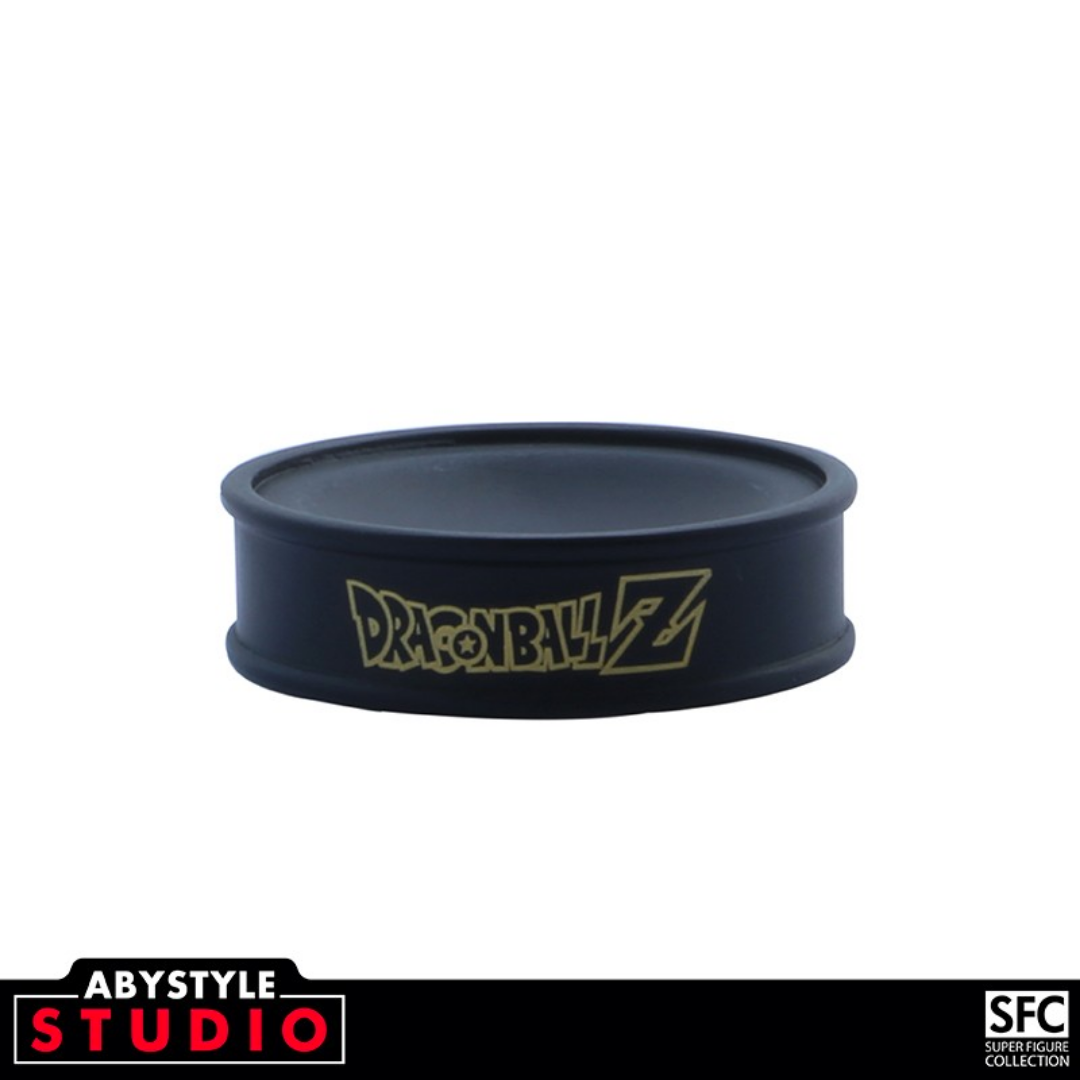 Black circular display base featuring gold Dragon Ball Z logo, official ABYstyle collectible accessory for Dragon Ball Z figures and merchandise.