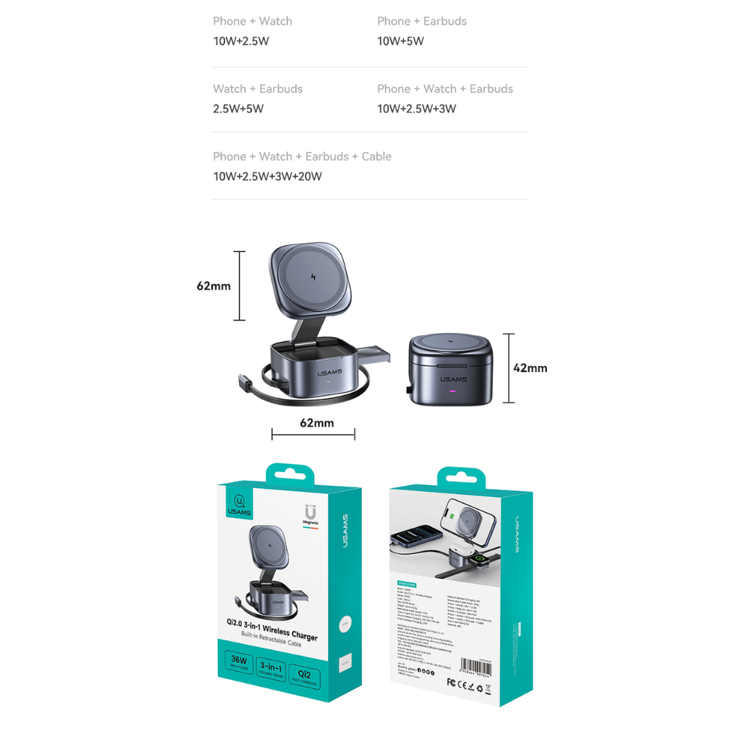 Minimalist desktop wireless charger for office and travel