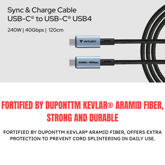 Verbatim cable transferring data from a professional workstation to a high-speed external drive.