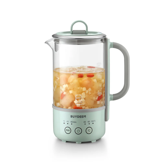 Buydeem Mini Health Pot Kettle Cooker 600ml – smart portable glass kettle for tea, soup, and travel cooking