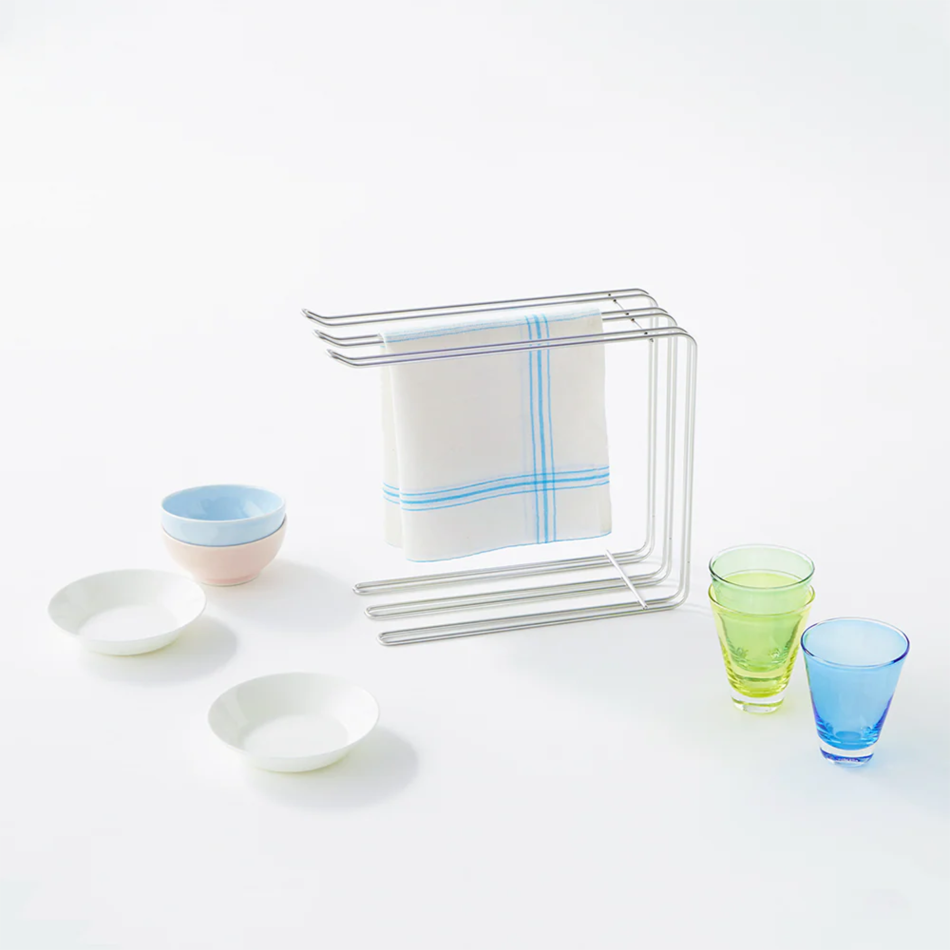 Hanauta stainless steel kitchen rack hanger used for drying towels, bowls, and glasses, multi-functional sink organiser for efficient kitchen storage.