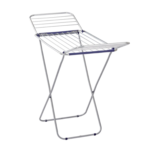 Leifheit Classic Siena 150 lightweight foldable winged laundry drying rack for indoor and outdoor clothes drying