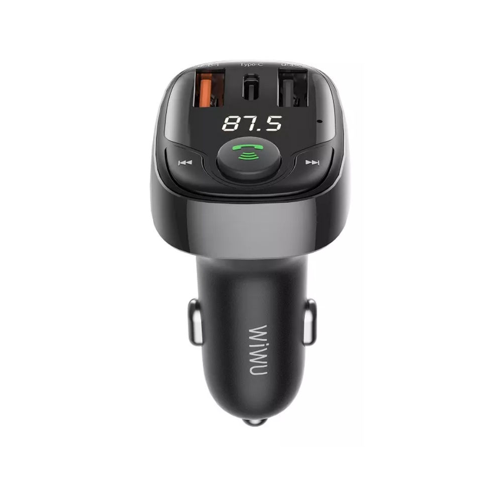 WIWU PC600 BLUETOOTH 5.0 WIRELESS TRANSMITTER CAR CHARGER