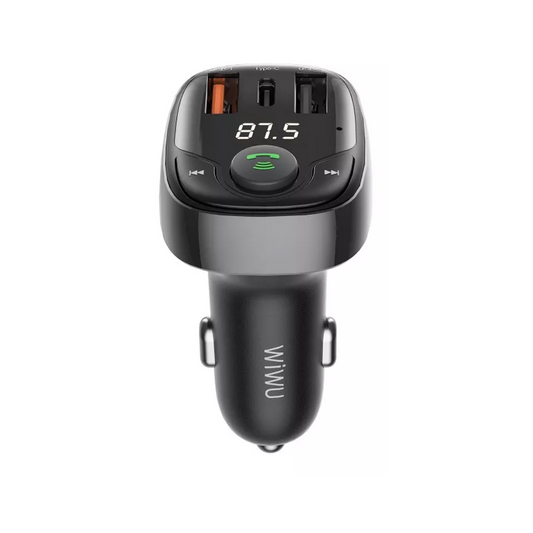 WIWU PC600 Bluetooth 5.0 Wireless Car Charger – Fast Charging, Hands-Free Transmitter