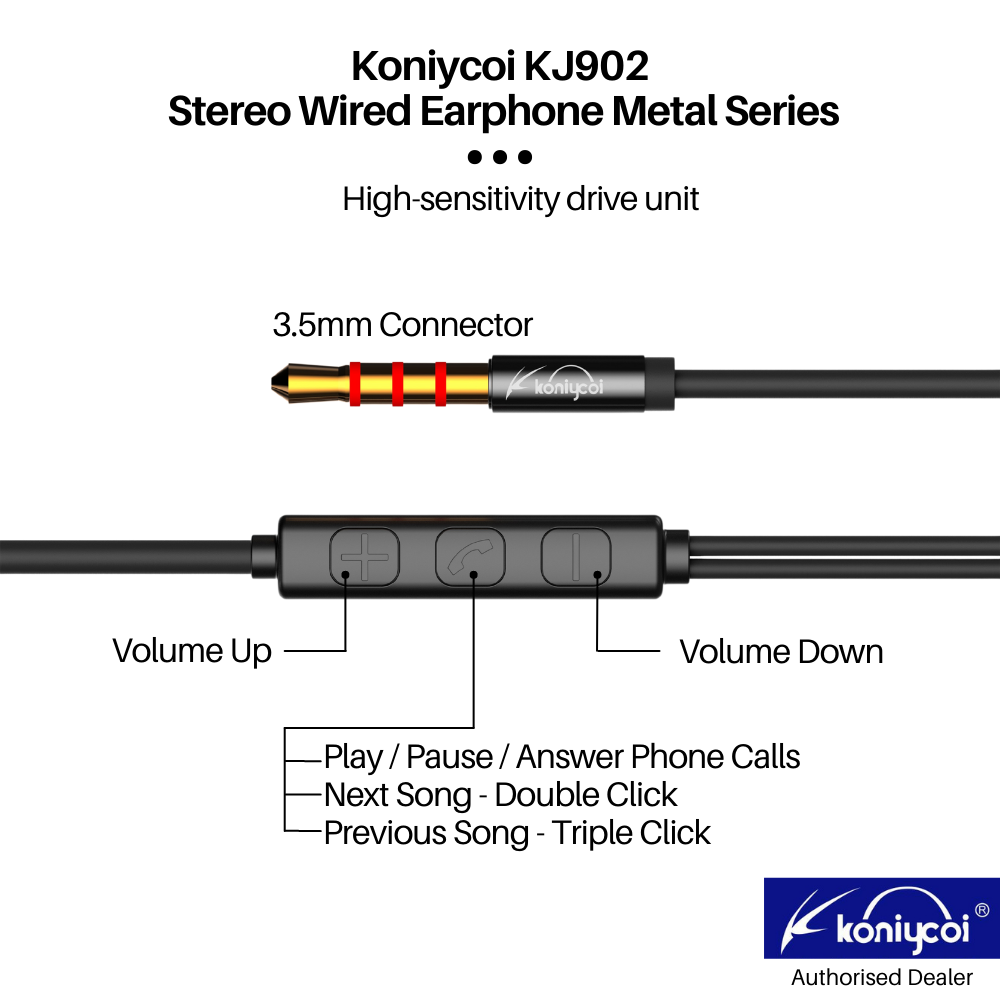 Koniycoi KJ902 Wired Earphones