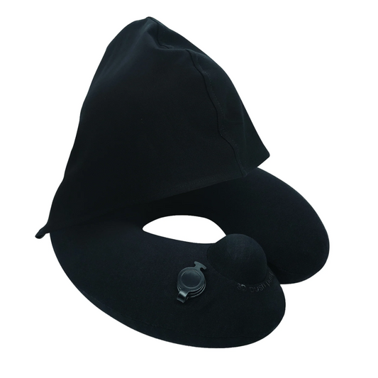 TRAVELMALL SWITZERLAND INFLATABLE NECK PILLOW WITH FOLDABLE HOOD