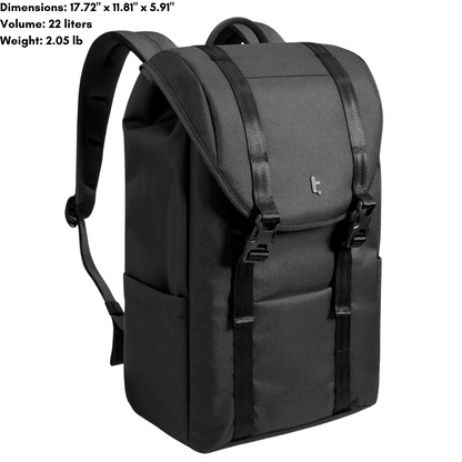 tomtoc VintPack-TA1 Vintage Laptop Backpack | 22L Military-Style Daypack | Fits 15.6-inch Laptop & 12.9-inch Tablet | Water-Resistant Travel Bag with YKK Adjusters & Side Access - Shop Now!