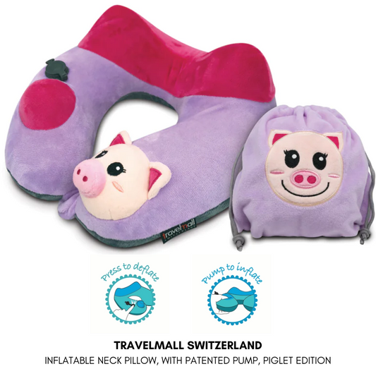 TRAVELMALL SWITZERLAND INFLATABLE NECK PILLOW - KIDS EDITION